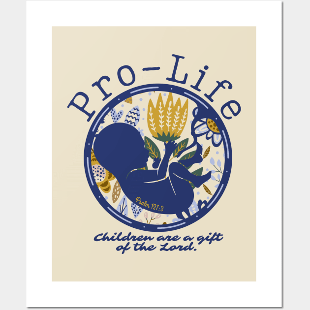 Pro-Life Flower Tee Wall Art by Little Fishes Catholic Tees